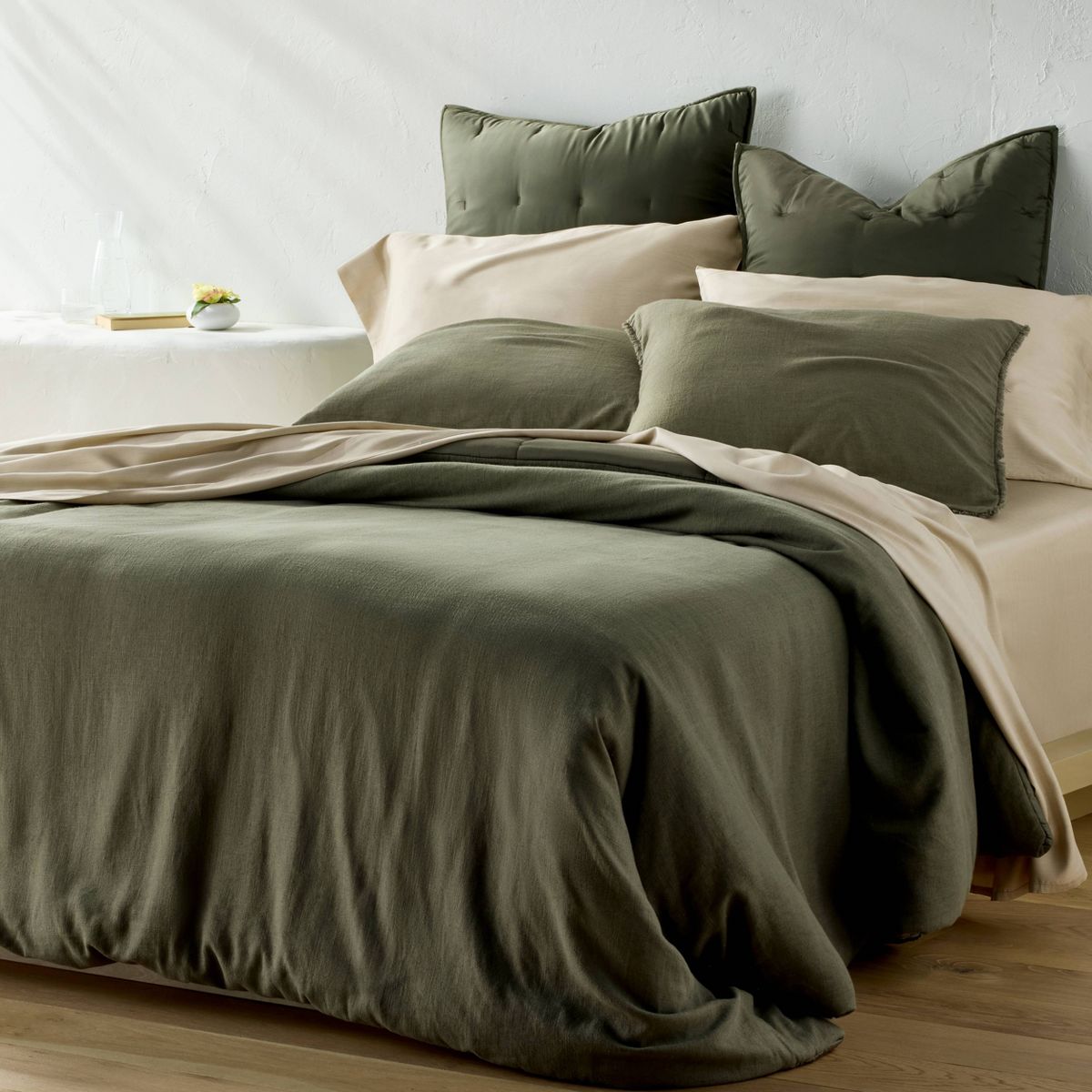 King 400 Thread Count Rayon from Bamboo Pillowcases Light Olive Green - Casaluna™
