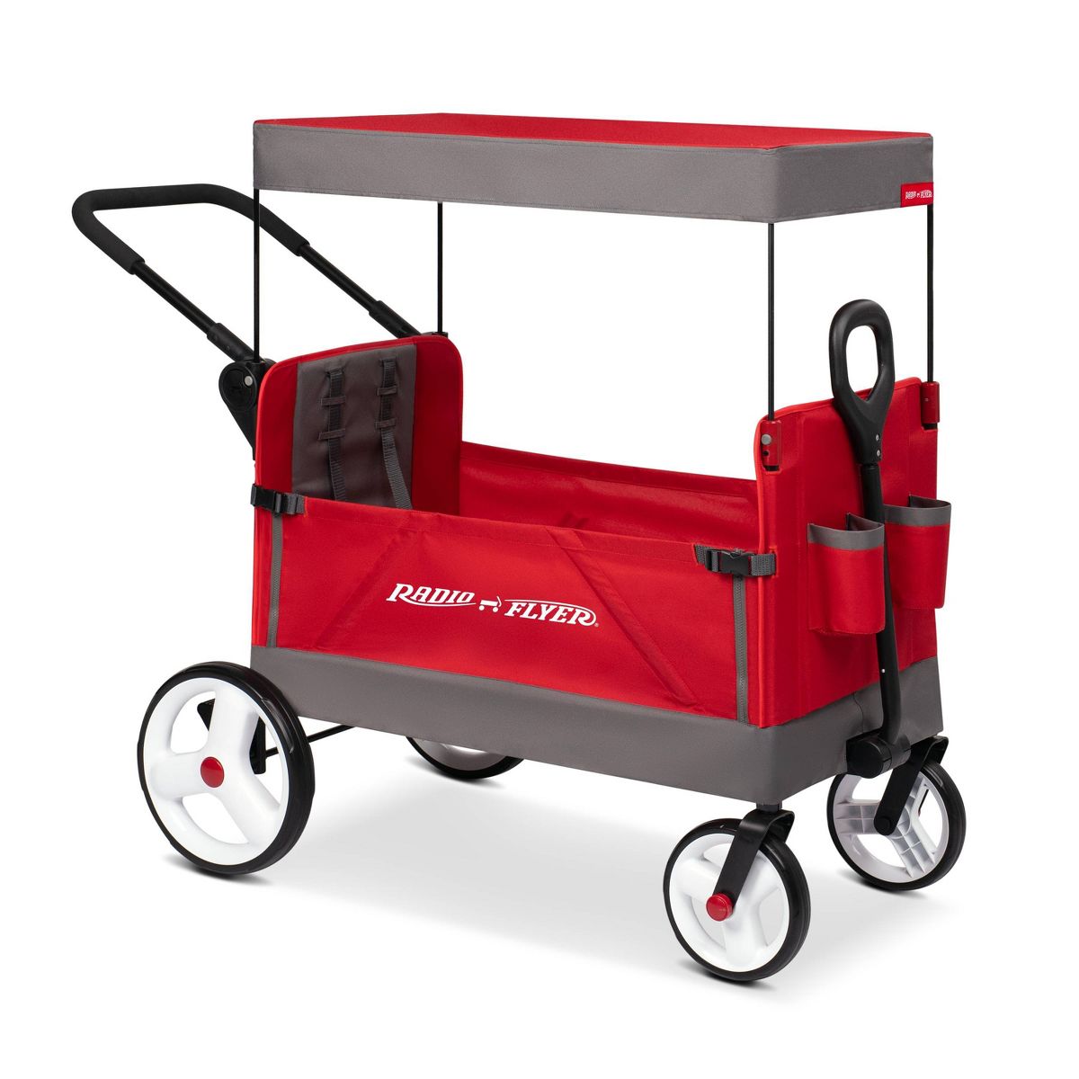 Radio Flyer Convertible Kid & Cargo Stroller Wagon with Canopy: Steel & Plastic Frame