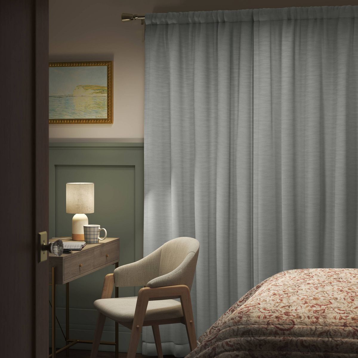 50"x84" Blackout Henna Window Curtain Panel Gray - Threshold™: Sateen Rod Pocket, UV Protection, OEKO-TEX Certified