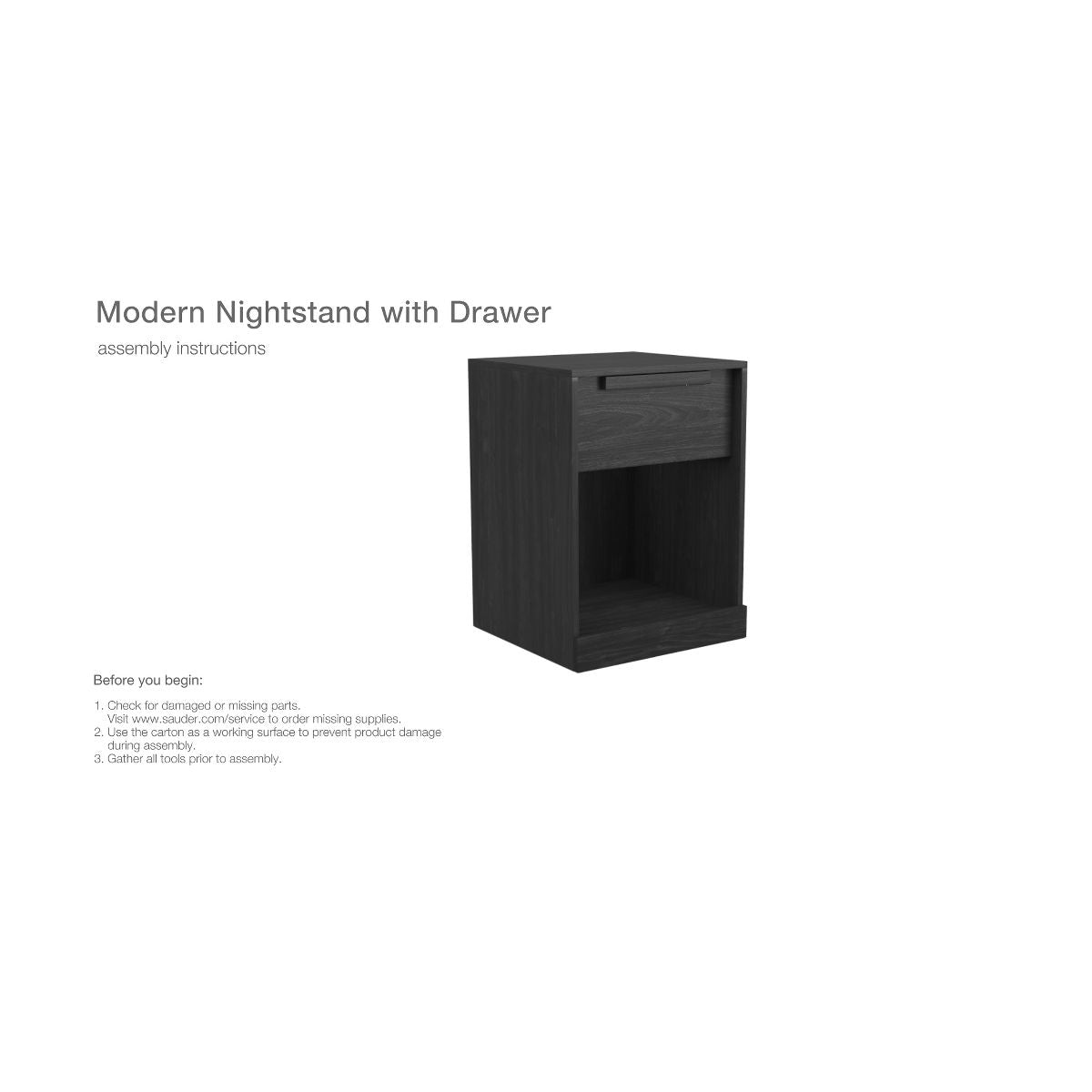 Modern Nightstand with Drawer White - Room Essentials™