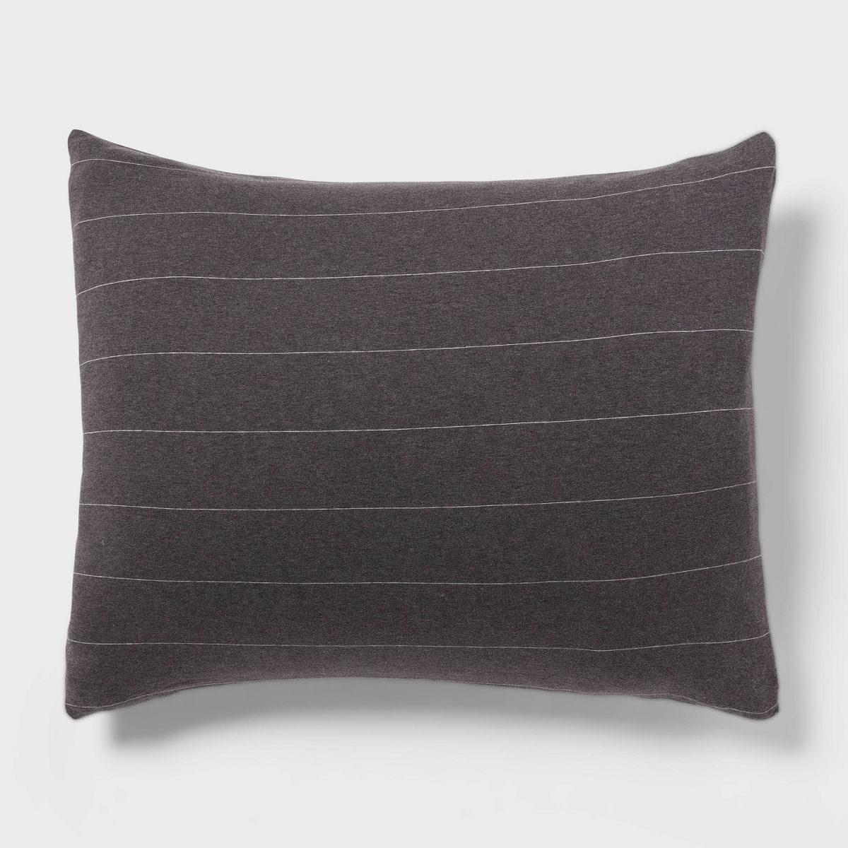 King Jersey Duvet and Sham Set Dark Gray Striped - Threshold™: Cotton Knit, Zipper Closure, OEKO-TEX Certified