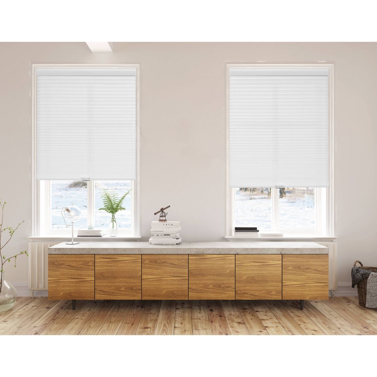 1pc 39"x72" Light Filtering Cordless Cellular Window Shade White - Lumi Home Furnishings: Indoor Wall Mount Blinds