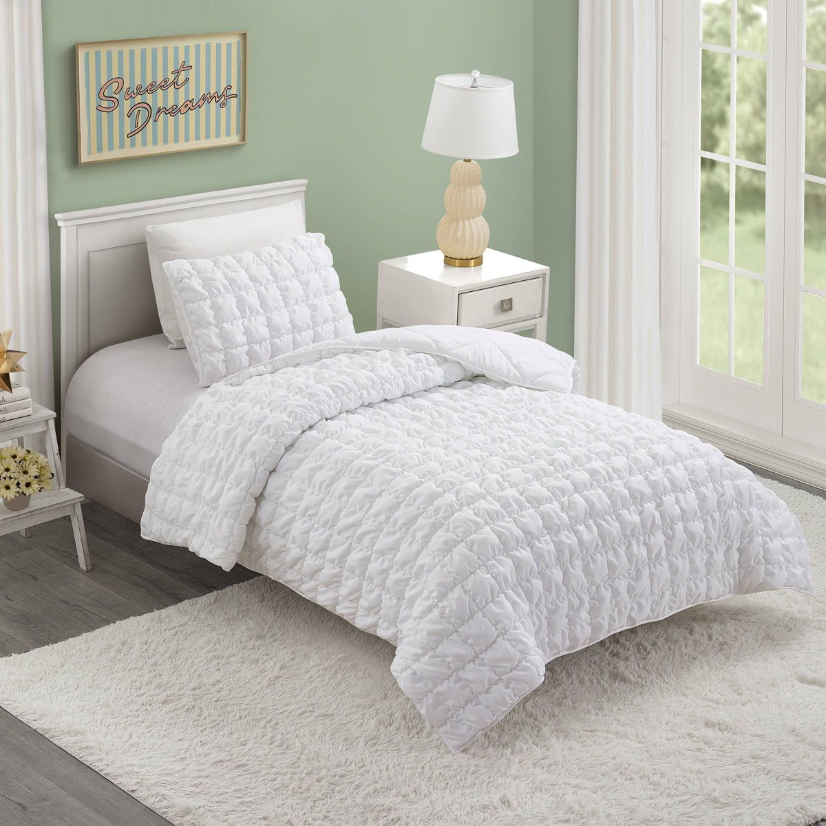 Urban Playground Twin/Twin Extra Long Dreamy Clouds 2pc Printed Kids' Quilt Set White