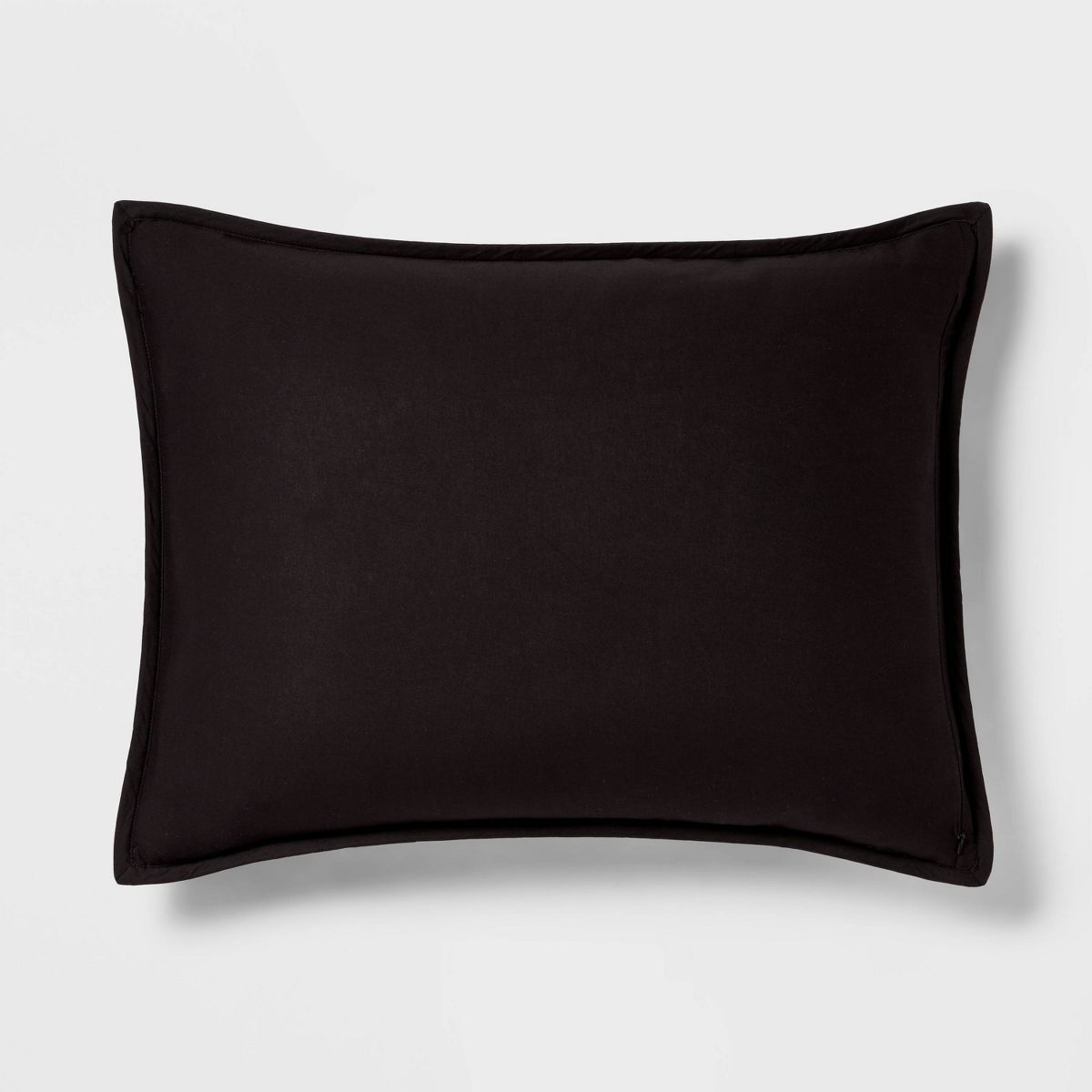 King Washed Cotton Sateen Quilt Sham Black - Threshold™: OEKO-TEX Certified, 250 Thread Count, Machine Washable