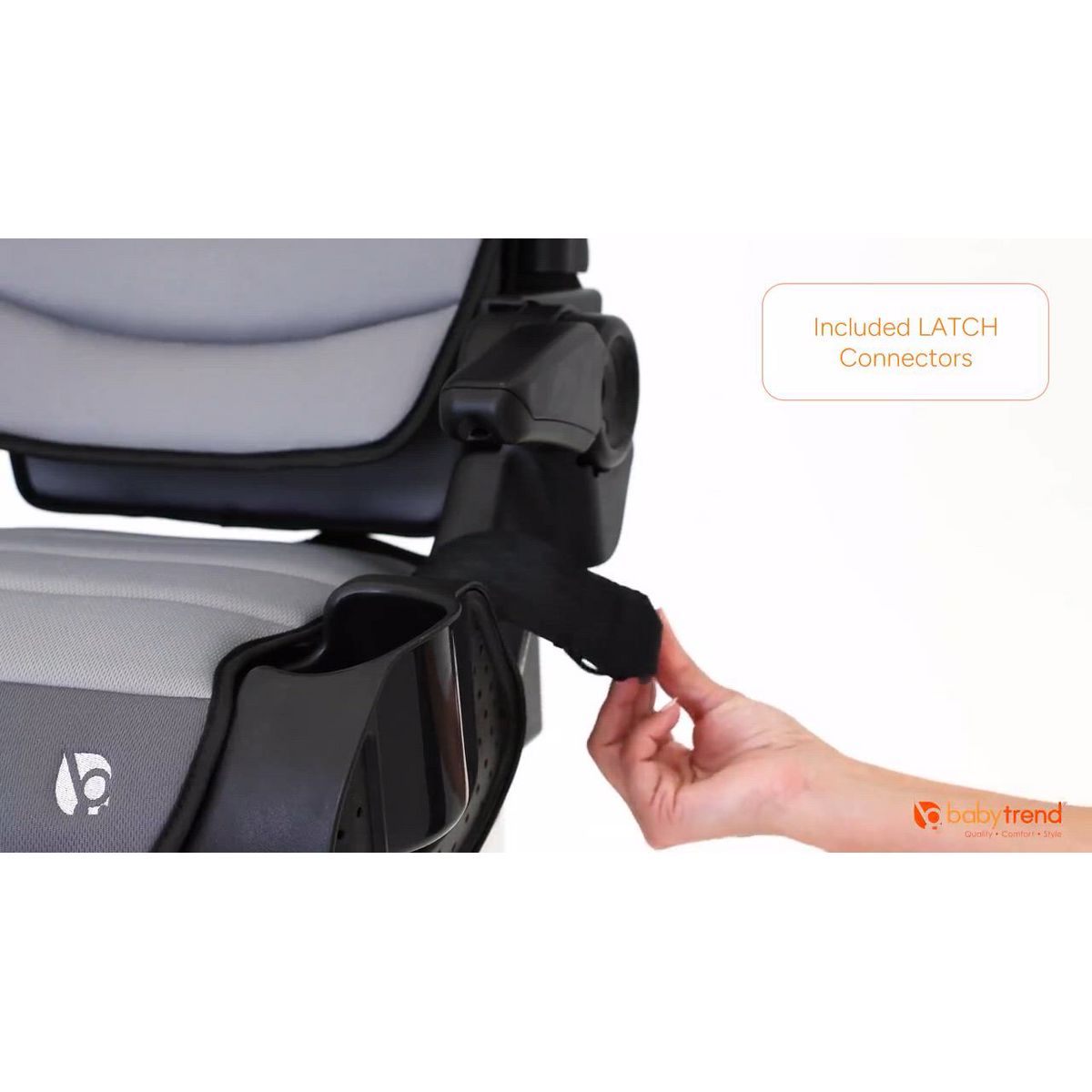 Baby Trend Koa Slim High Back Booster Car Seat with Side Sun Visors and Latch - Cosmic Gray