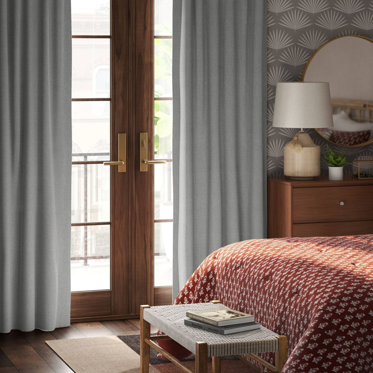 2pk 50"x63" Blackout Aruba Curtain Panels Gray - Threshold™: Recycled Polyester, OEKO-TEX Certified, Indoor Drapes