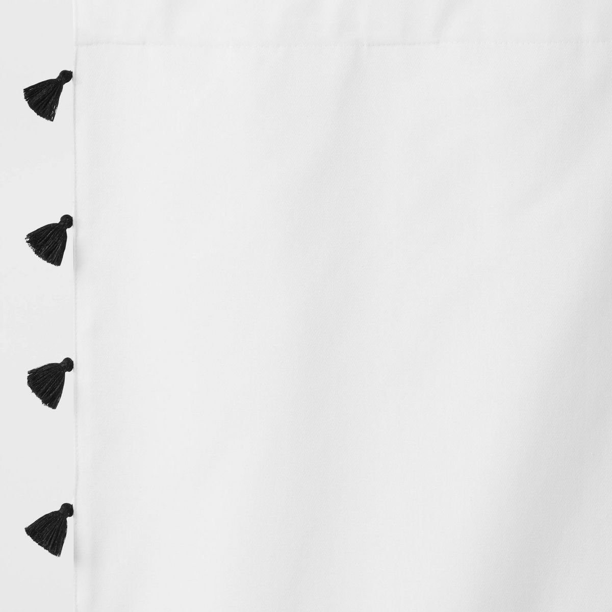 42"W x 95"L Tassel Kids' Blackout Window Curtain Panel White/Black