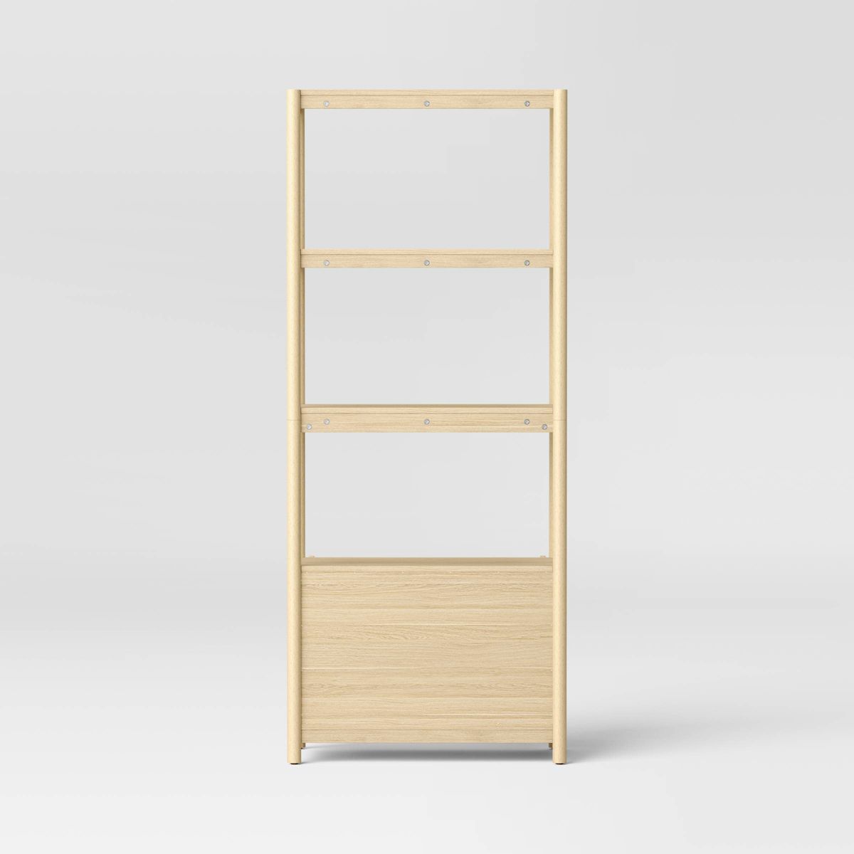 72.25" Scandi Bookcase with Three Shelves And Cabinet Storage Natural - Room Essentials™