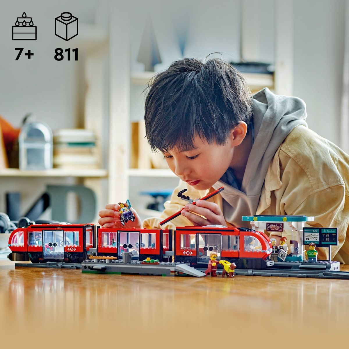 LEGO City Downtown Streetcar and Station Toy Train Set 60423