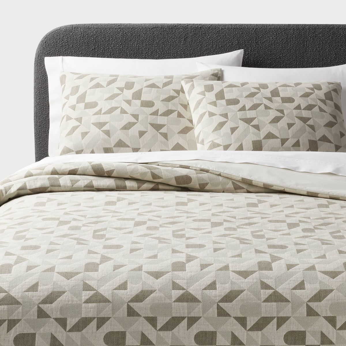 Full/Queen Geo Matelasse Duvet Cover and Sham Set Dark Olive Green - Threshold™: Woven Jacquard, 200 Thread Count, OEKO-TEX Certified