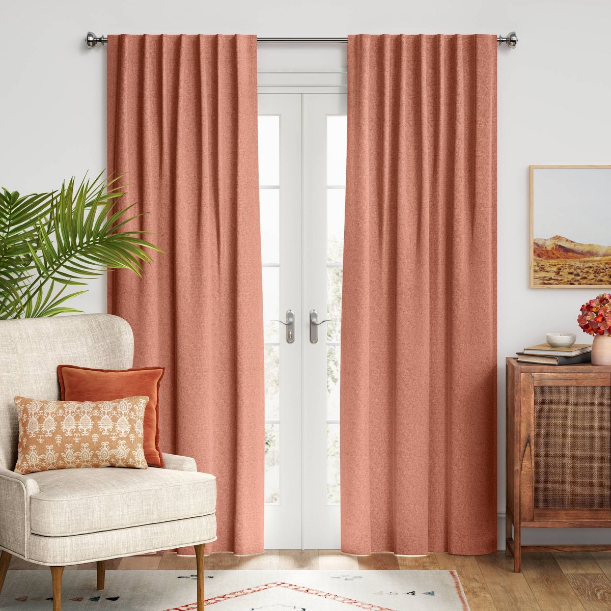 50"x95" Blackout Aruba Window Curtain Panel Rust - Threshold™: Recycled Polyester, Solid, Indoor, OEKO-TEX Certified