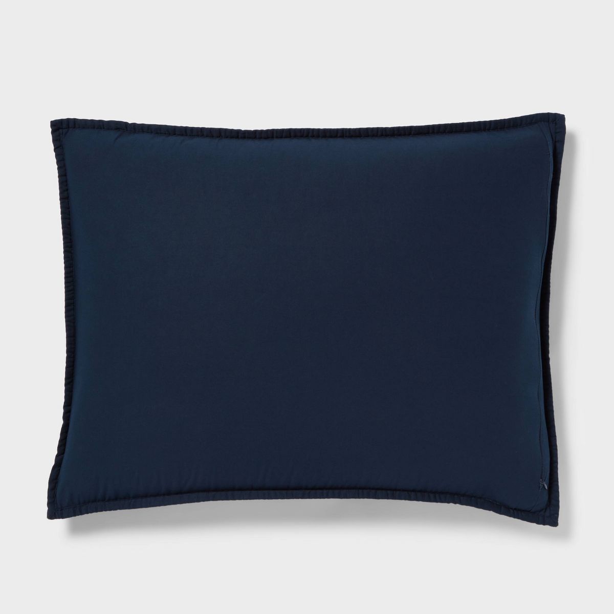 Standard Washed Cotton Sateen Quilt Sham Dark Navy - Threshold™: 250 Thread Count, OEKO-TEX Certified, Machine Washable