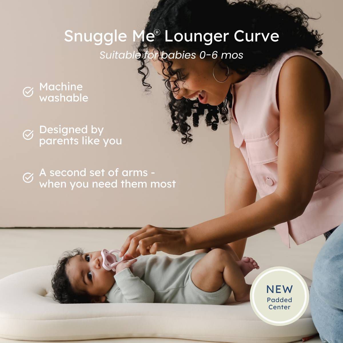 Snuggle Me Organic Curve Infant Lounger - Stone