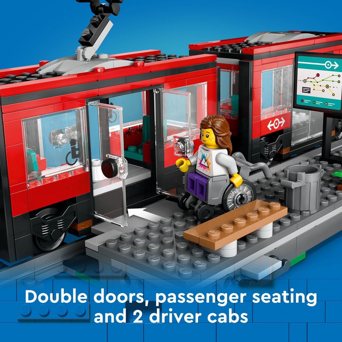 LEGO City Downtown Streetcar and Station Toy Train Set 60423