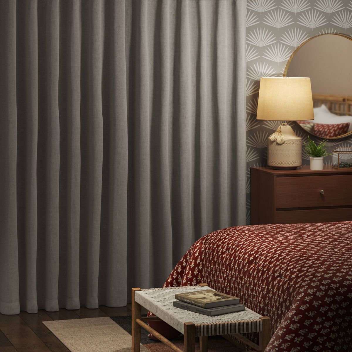 2pk 50"x63" Blackout Aruba Curtain Panels Gray - Threshold™: Recycled Polyester, OEKO-TEX Certified, Indoor Drapes