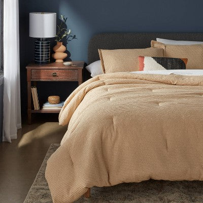Washed Waffle Weave Comforter and Sham Set - Threshold: OEKO-TEX