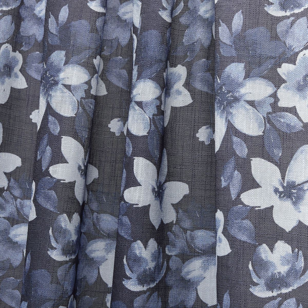 Nicole Miller Dara Light Filtering, Semi Sheer Rod Pocket Curtain Panels, 54"x108", Indigo, Set of 2