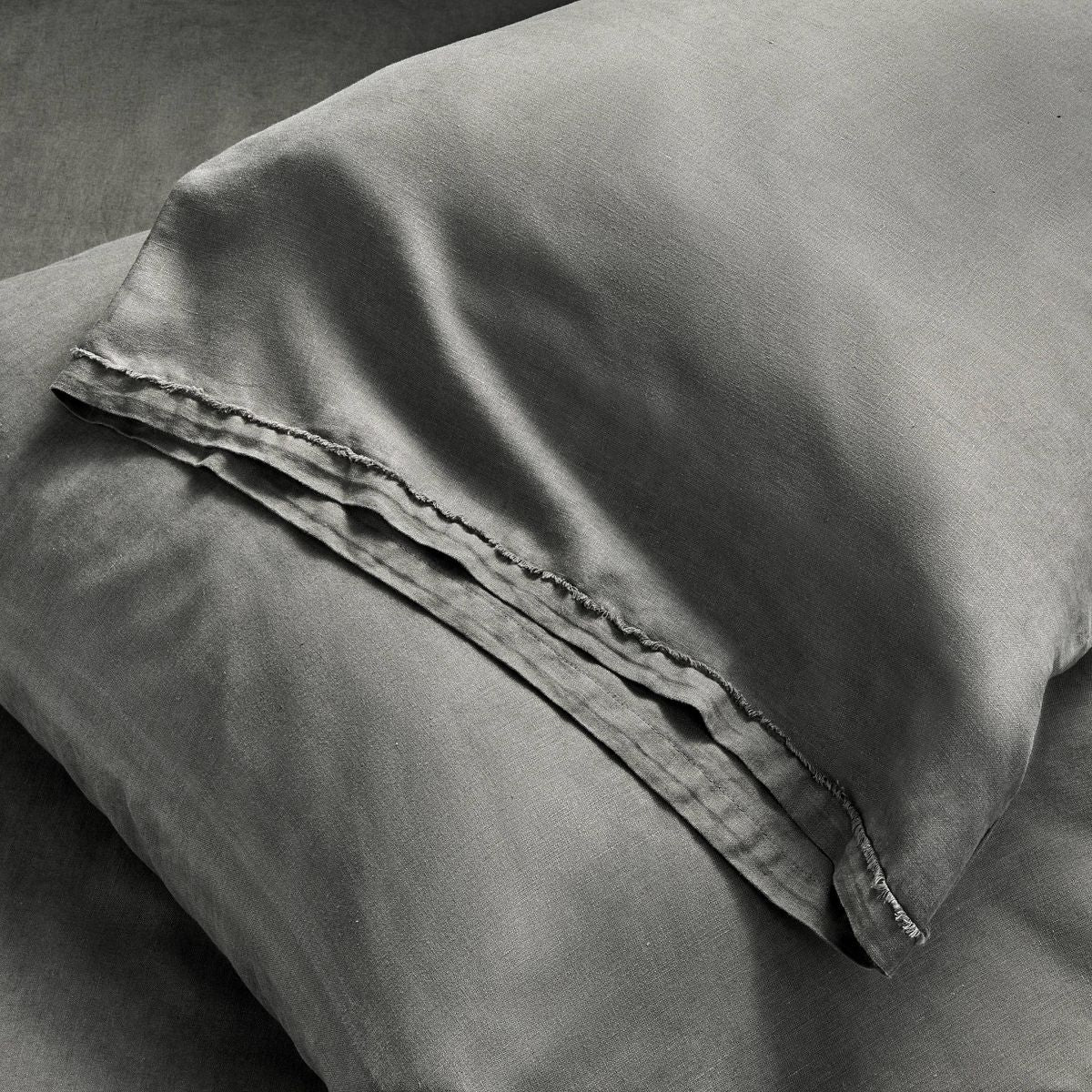 Standard 100% Linen Pillowcases Dark Gray - Casaluna™