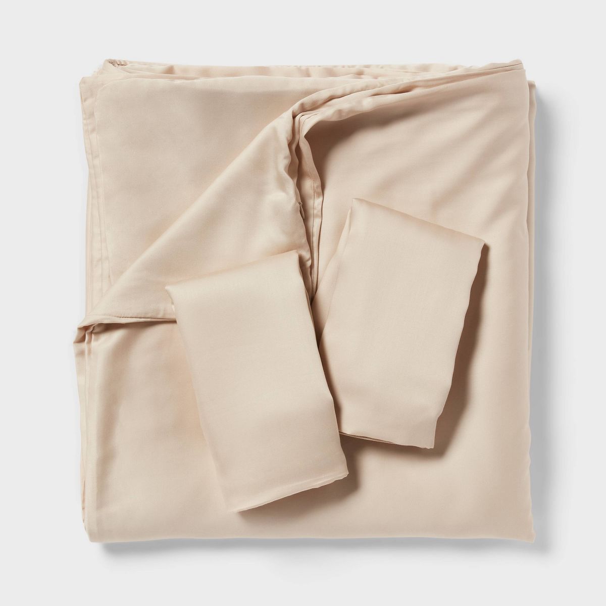 Full/Queen TENCEL™ Duvet Cover and Sham Set Khaki - Threshold™: 320 Thread Count, OEKO-TEX Certified, Cooling