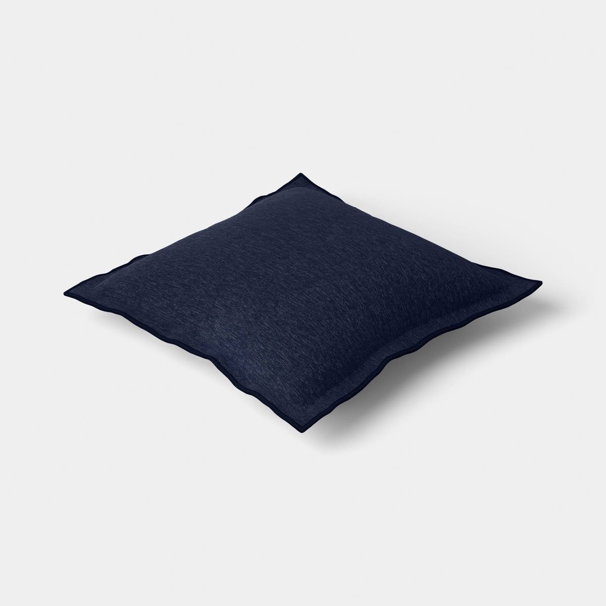20"x20" Heathered Solid Double Flange Pillow Navy - Threshold™