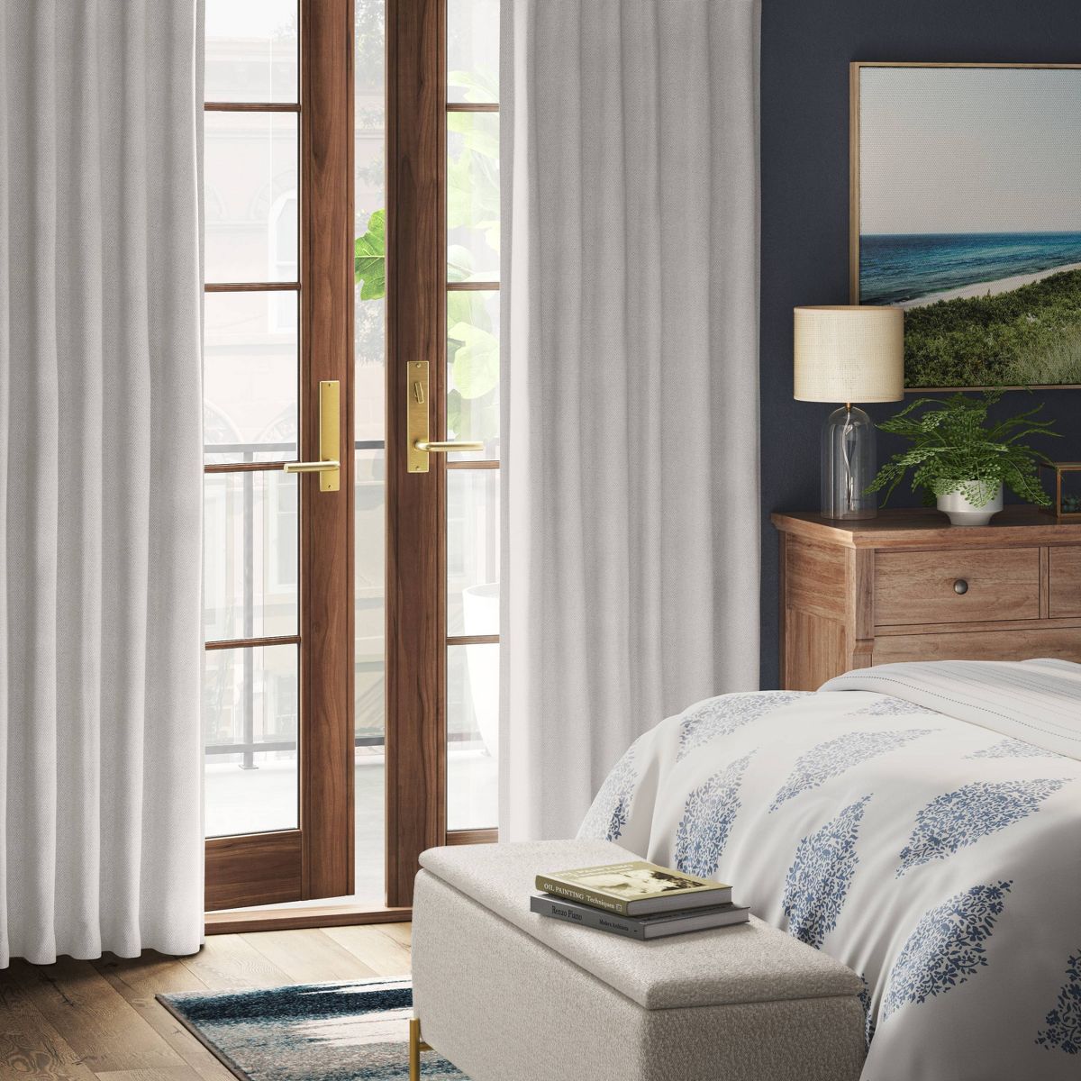 50"x63" Blackout Ashville Window Curtain Panel Gray - Threshold™: Recycled Polyester, Solid, OEKO-TEX Certified