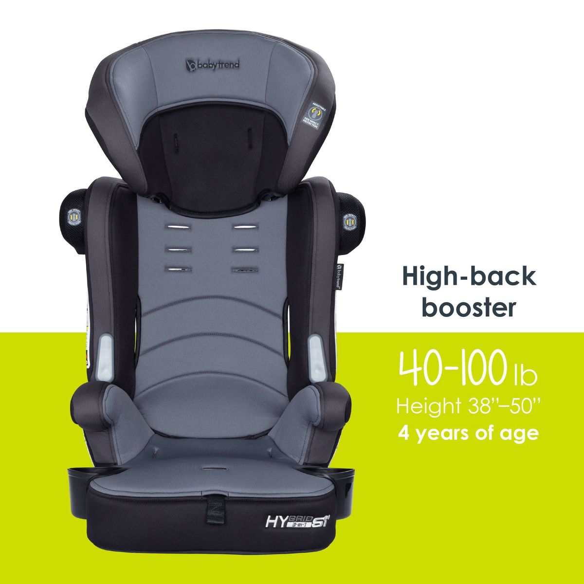 Baby Trend Hybrid SI 3-in-1 Combination Booster Car Seat with Side Impact Protection - Madrid Black