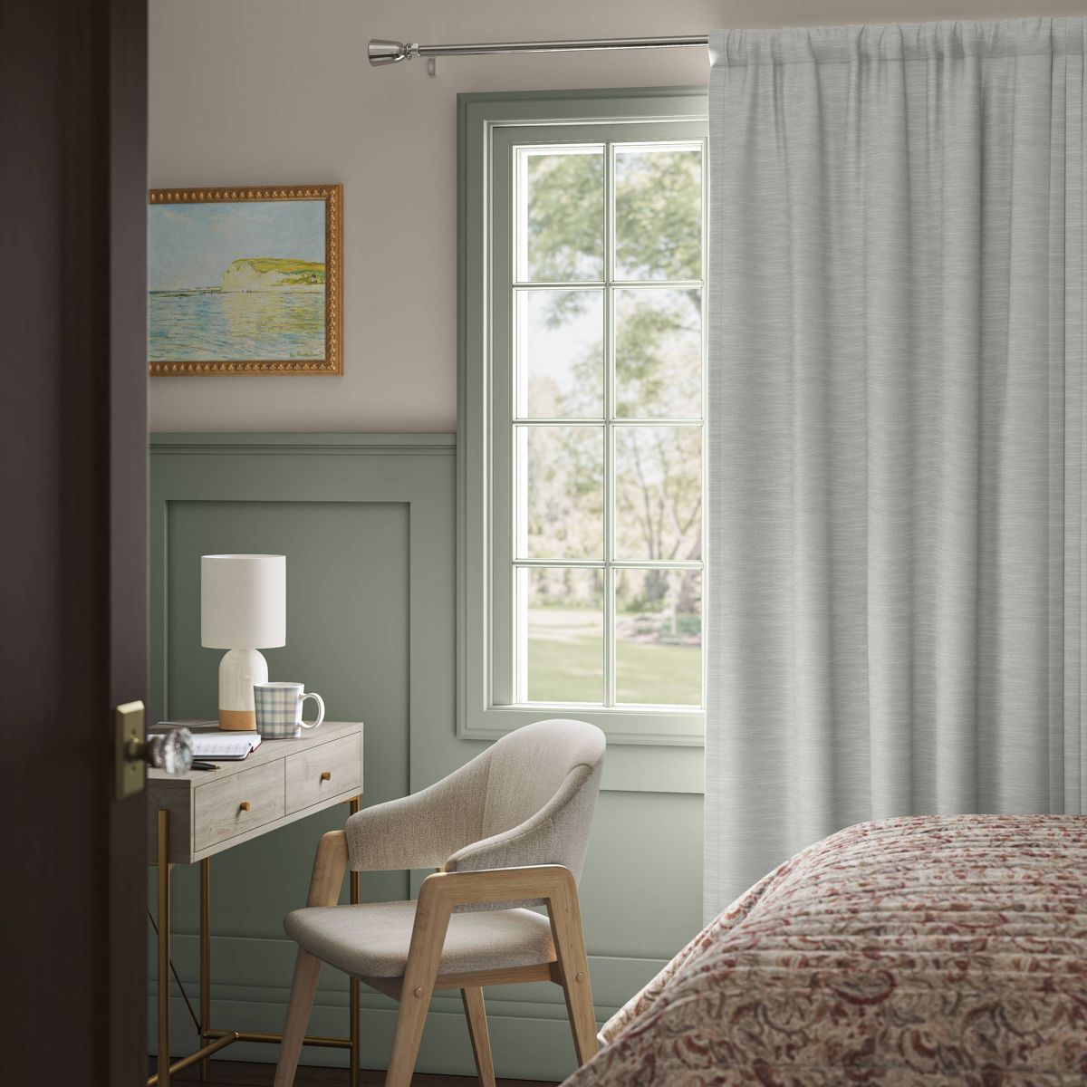 50"x84" Blackout Henna Window Curtain Panel Gray - Threshold™: Sateen Rod Pocket, UV Protection, OEKO-TEX Certified