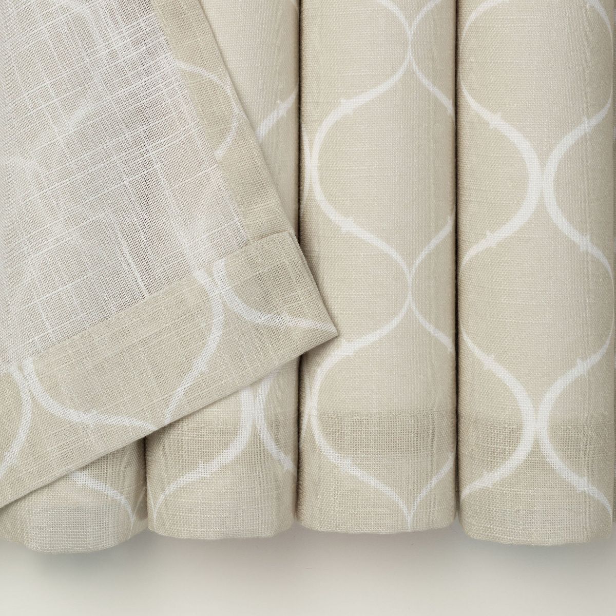 Chanasya 2pk Light Filtering Textured Semi Sheer Print Window Curtain Panels - Set of 2 - 52 x 84 Inches Long - Ogee, Silver