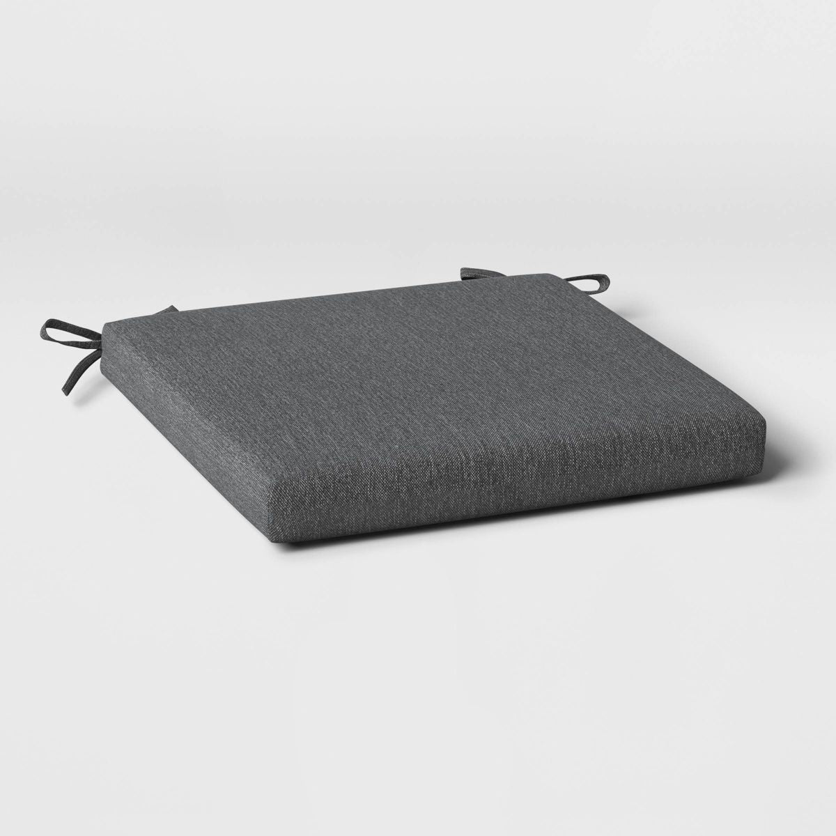 18"x20" Solid Woven Outdoor Chair Seat Cushion Charcoal - Threshold™