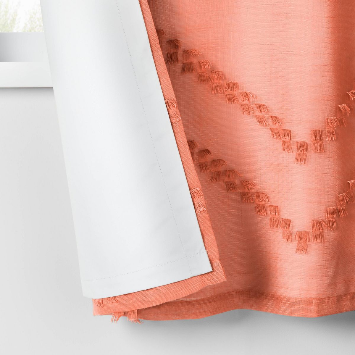 42"W x 84"L Chevron Clip Dotted Sheer Overlay Kids' Blackout Window Curtain Panel Pink - Pillowfort™