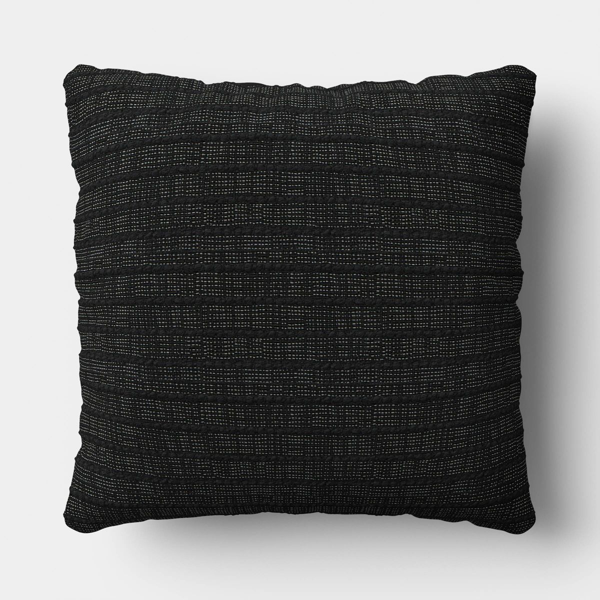 18"x18" Solid Textural Woven Pillow Black - Threshold™