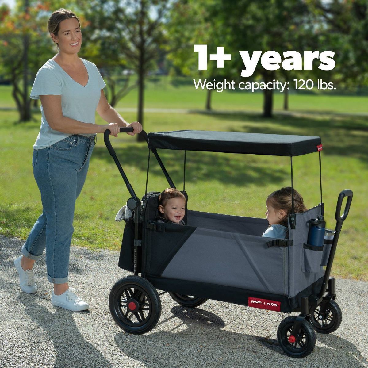 Radio Flyer Folding All Terrain Venture Kid and Cargo Stroller Wagon: Steel & Polyester Frame