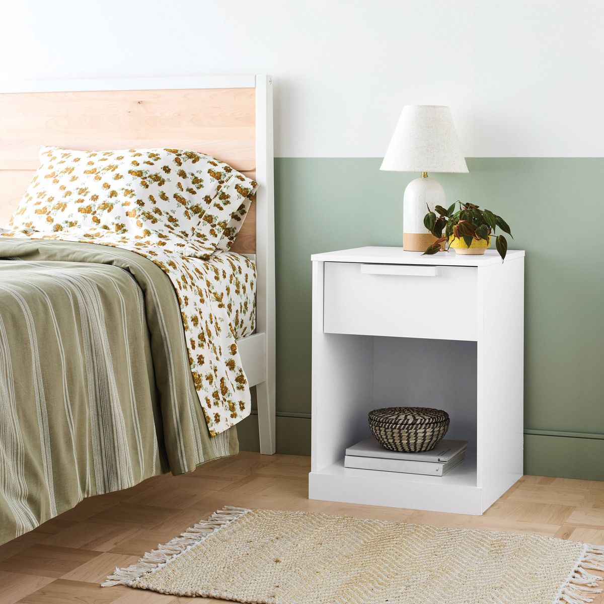 Modern Nightstand with Drawer White - Room Essentials™