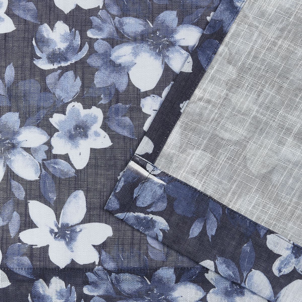 Nicole Miller Dara Light Filtering, Semi Sheer Rod Pocket Curtain Panels, 54"x108", Indigo, Set of 2