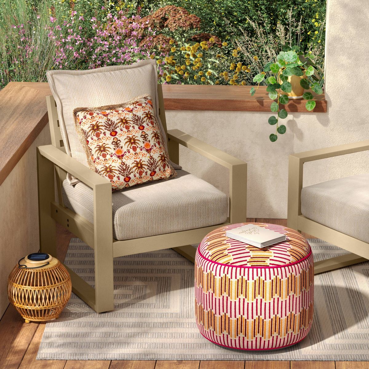 2pc Natural Weave Deep Seat Outdoor Cushion Set Ivory - Threshold™