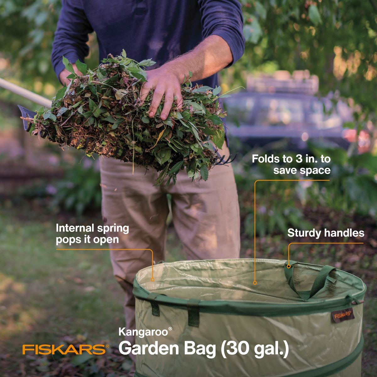 Fiskars 30 gal Kangaroo Gardening Container - Green