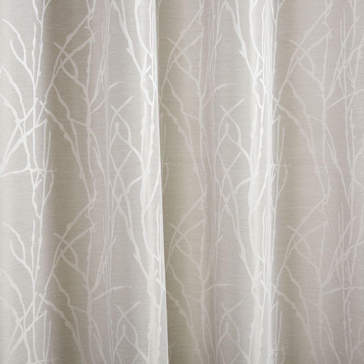 EXCLUSIVE HOME Finesse Branch Print Grommet Top Curtain Panel Pair, 54"x96", Dove Grey