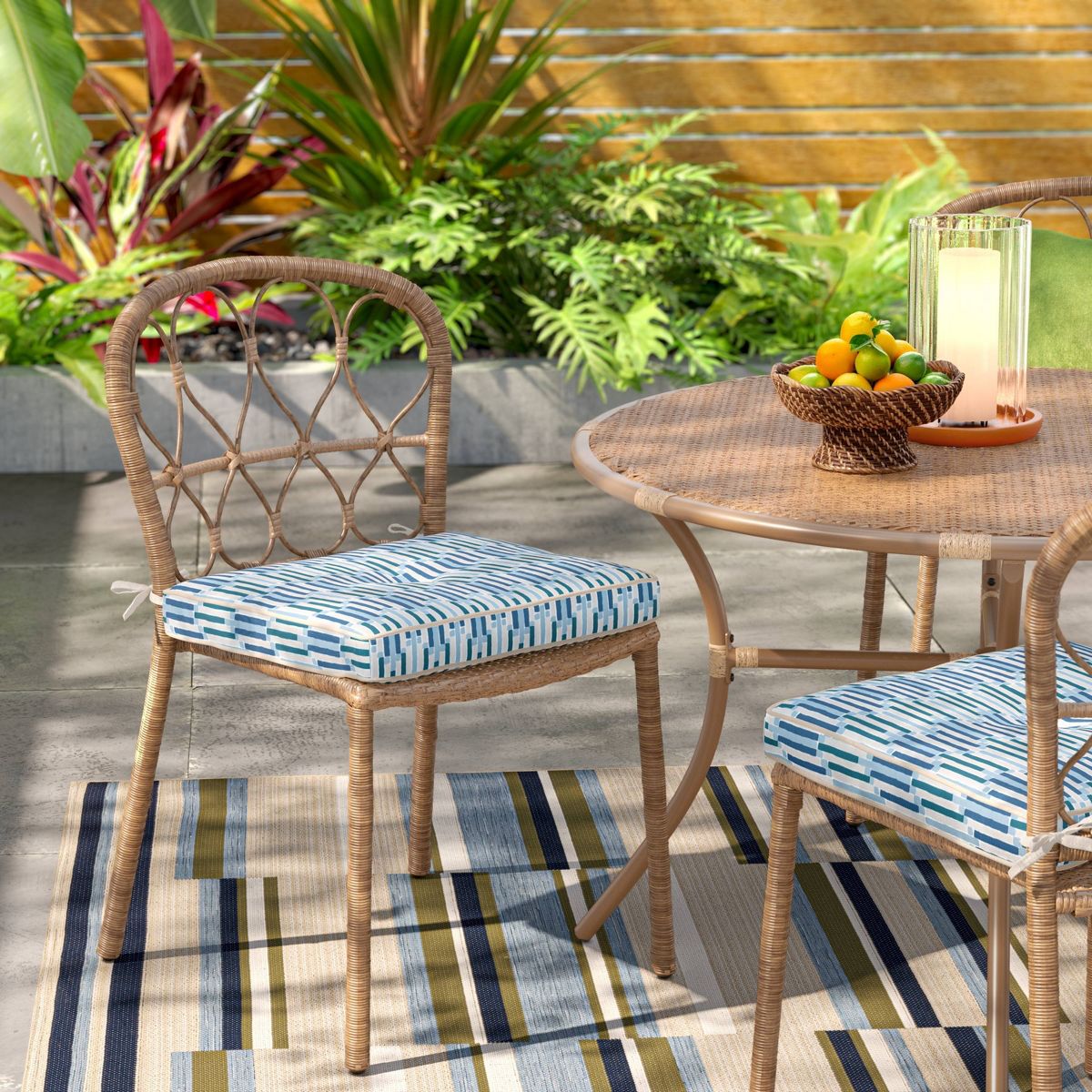 18"x20" Wavy Stripe Seat Cushion Multi Cool - Threshold™