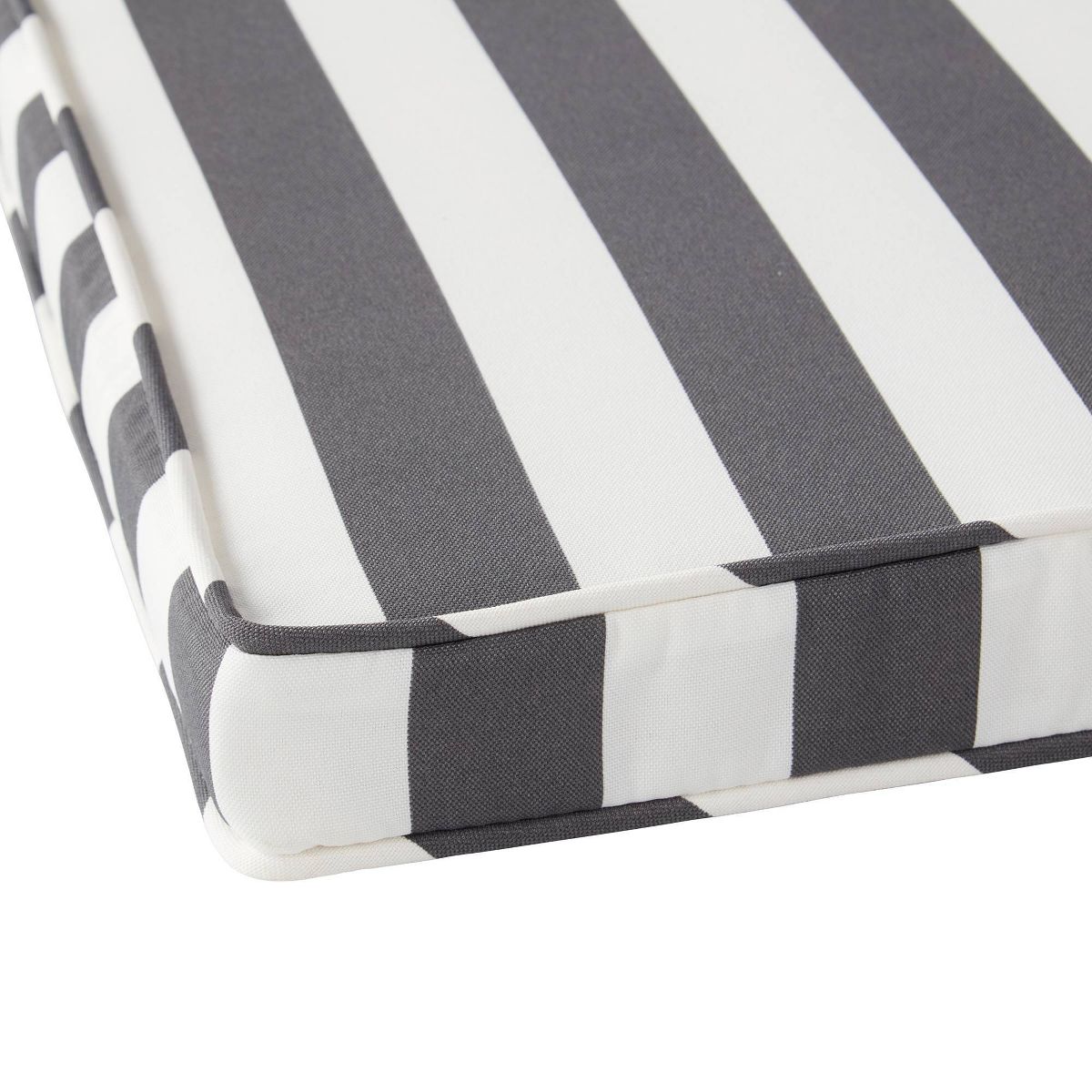 Kensington Garden 2pc 18"x18" Outdoor Chair Cushions Canopy Gray Stripe: Patio Seat Pads, Water-Resistant