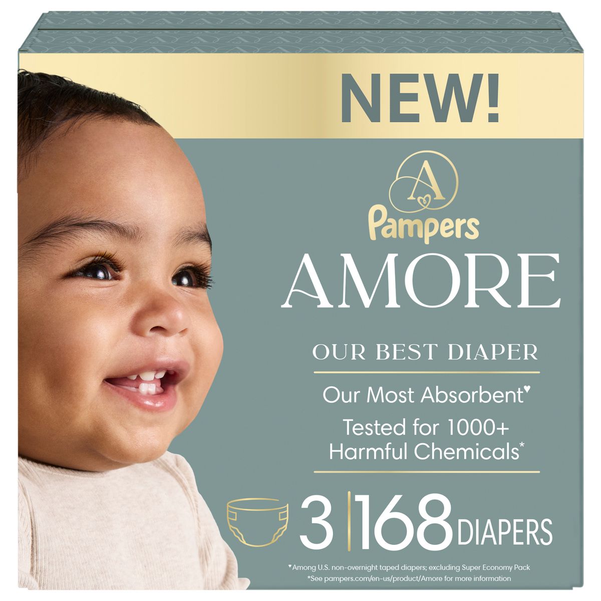 Amore by Pampers eComm Pack Disposable Diapers - Size 3 - 168ct