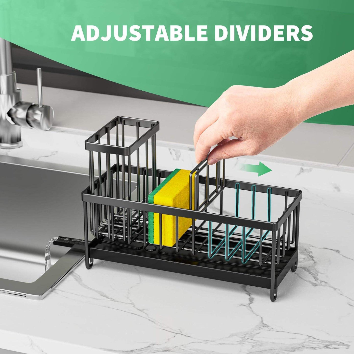 Stainless Steel Kitchen Sink Caddy Organizer Sponge Holder