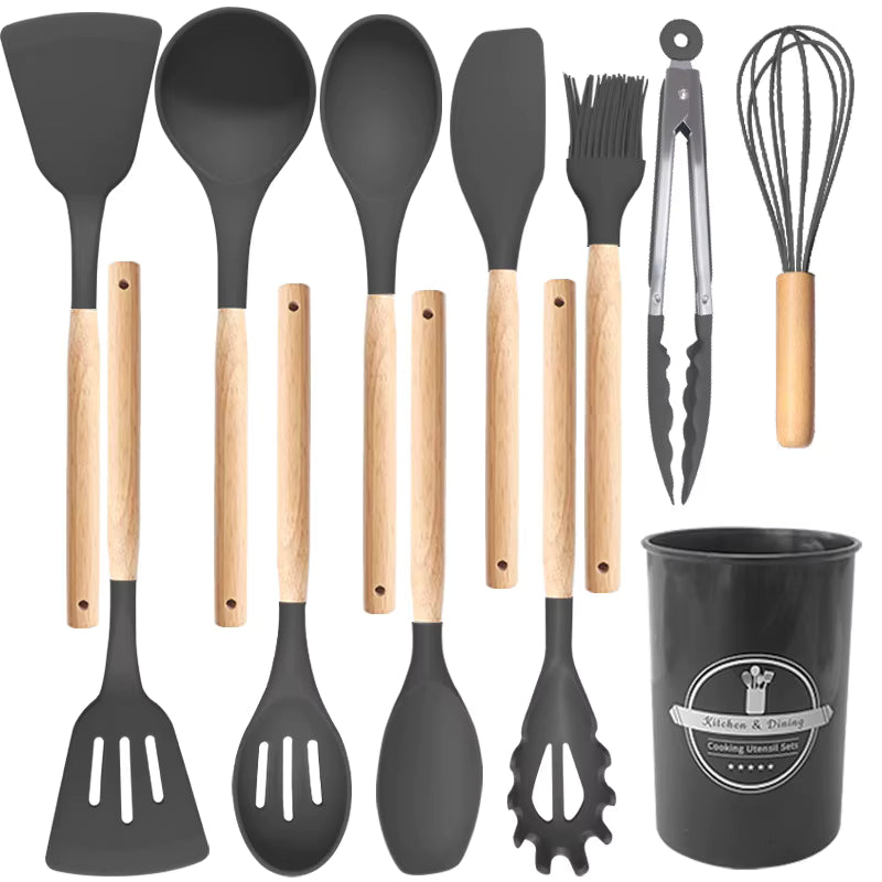 12 Piece Kitchen Utensil Set - Grey