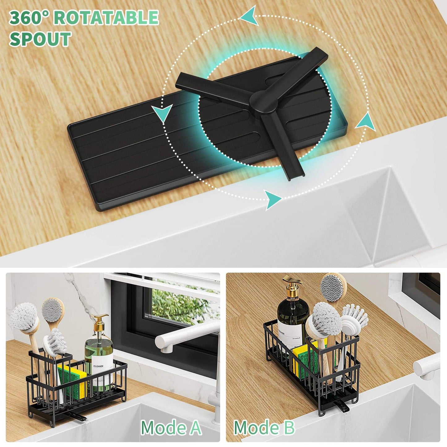 Stainless Steel Kitchen Sink Caddy Organizer Sponge Holder