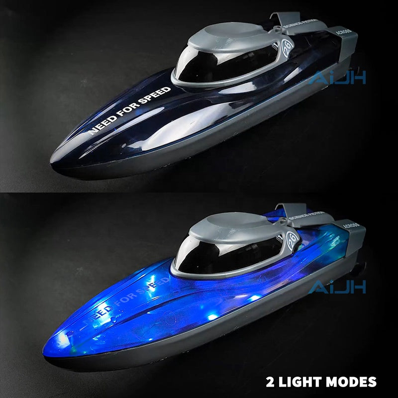 Beginner’s High-Speed RC Racing Boat with LED Lights – Durable & Easy to Pilot