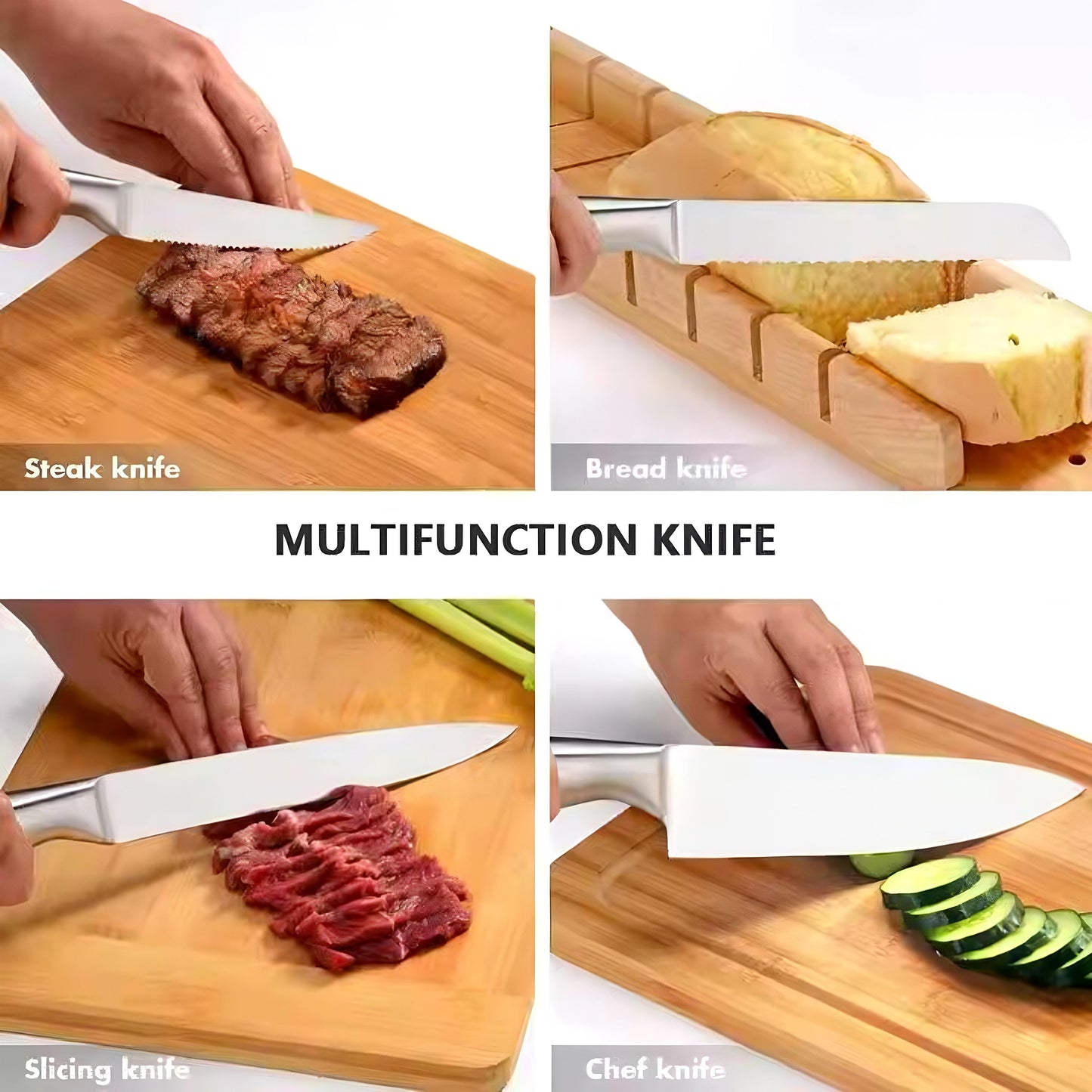 14 Piece Knife Set with Block and Scissors, Stainless Steel