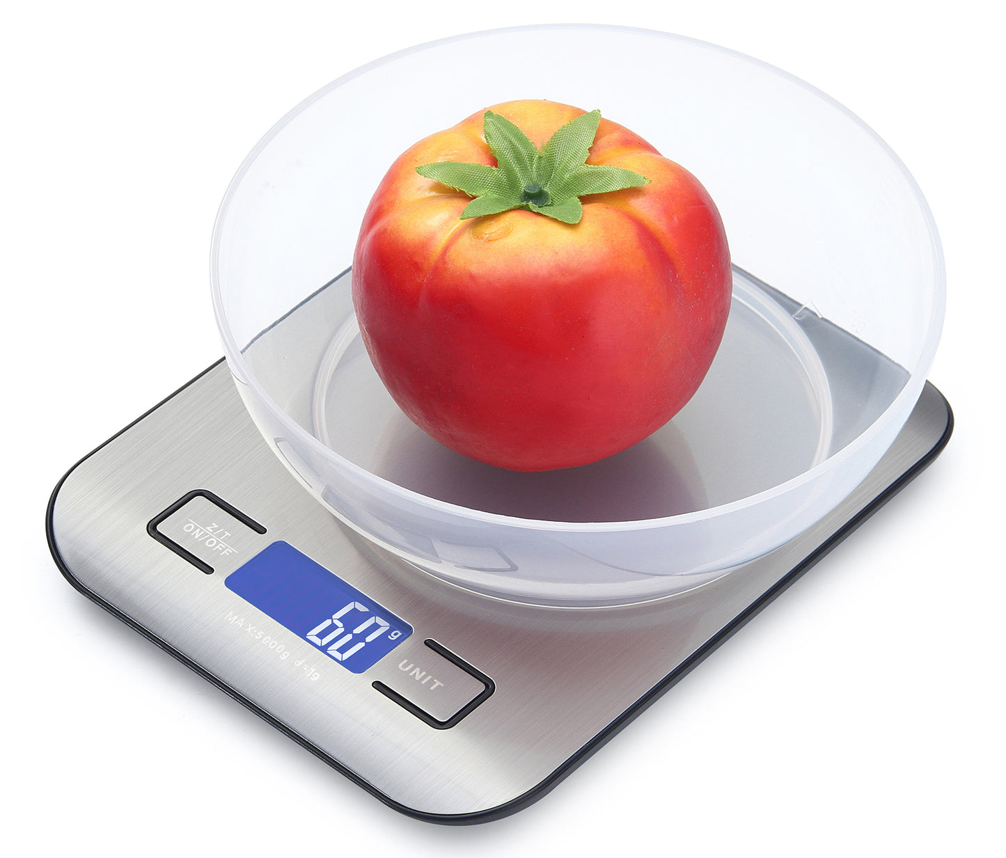 Food Kitchen Scale, Black, Digital Grams and Ounces, LCD Display, Medium, 304 Stainless Steel