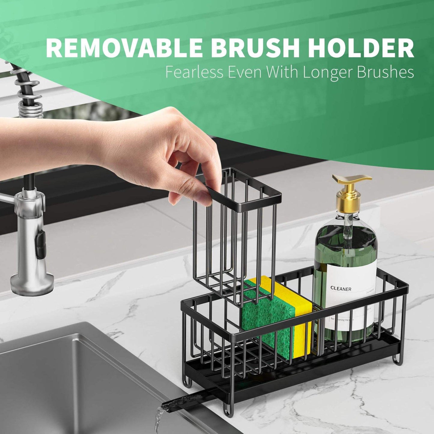 Stainless Steel Kitchen Sink Caddy Organizer Sponge Holder