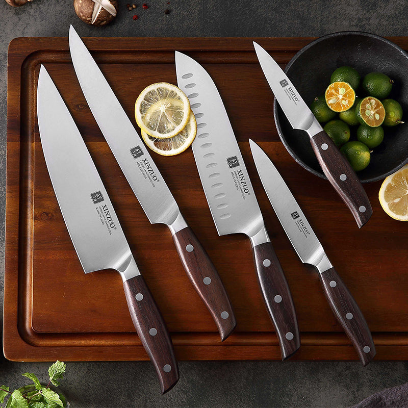 XINZUO Professional Full 7 PCS Knife Set German 1.4116 Stainless Steel Kitchen Knives