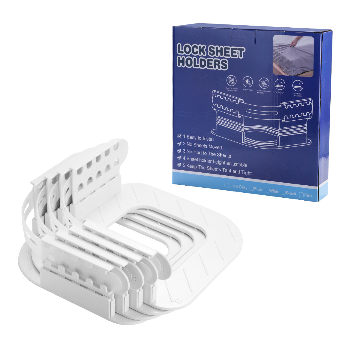 Bed Lock Sheet Holders Fit All Sheet Size,  Keep Sheets Firm & Tight, Bed Fitted Sheet Holder