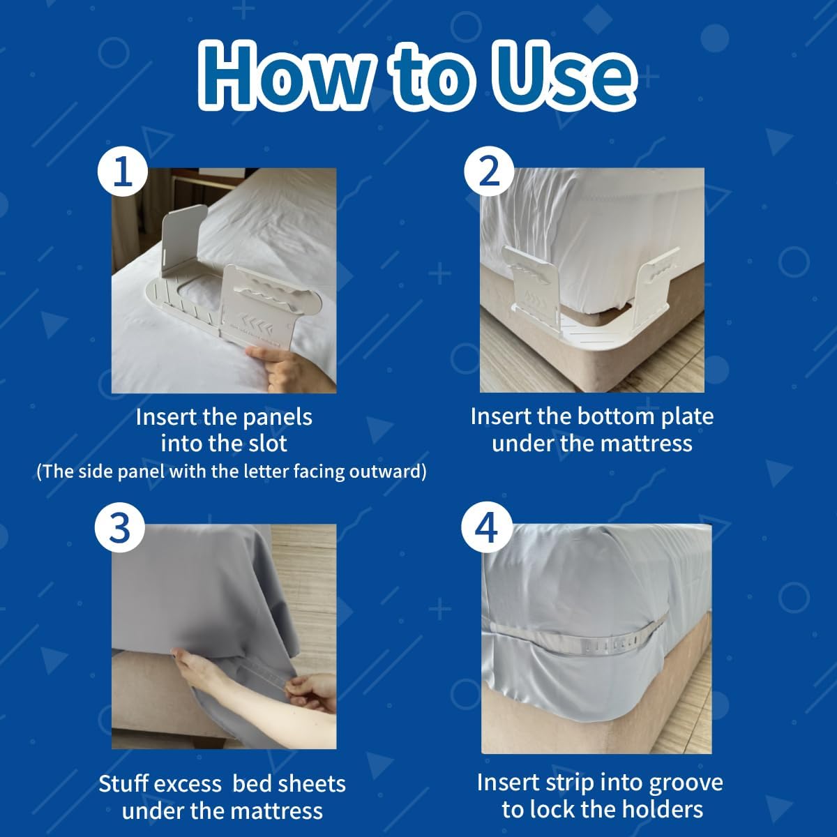 Bed Lock Sheet Holders Fit All Sheet Size,  Keep Sheets Firm & Tight, Bed Fitted Sheet Holder